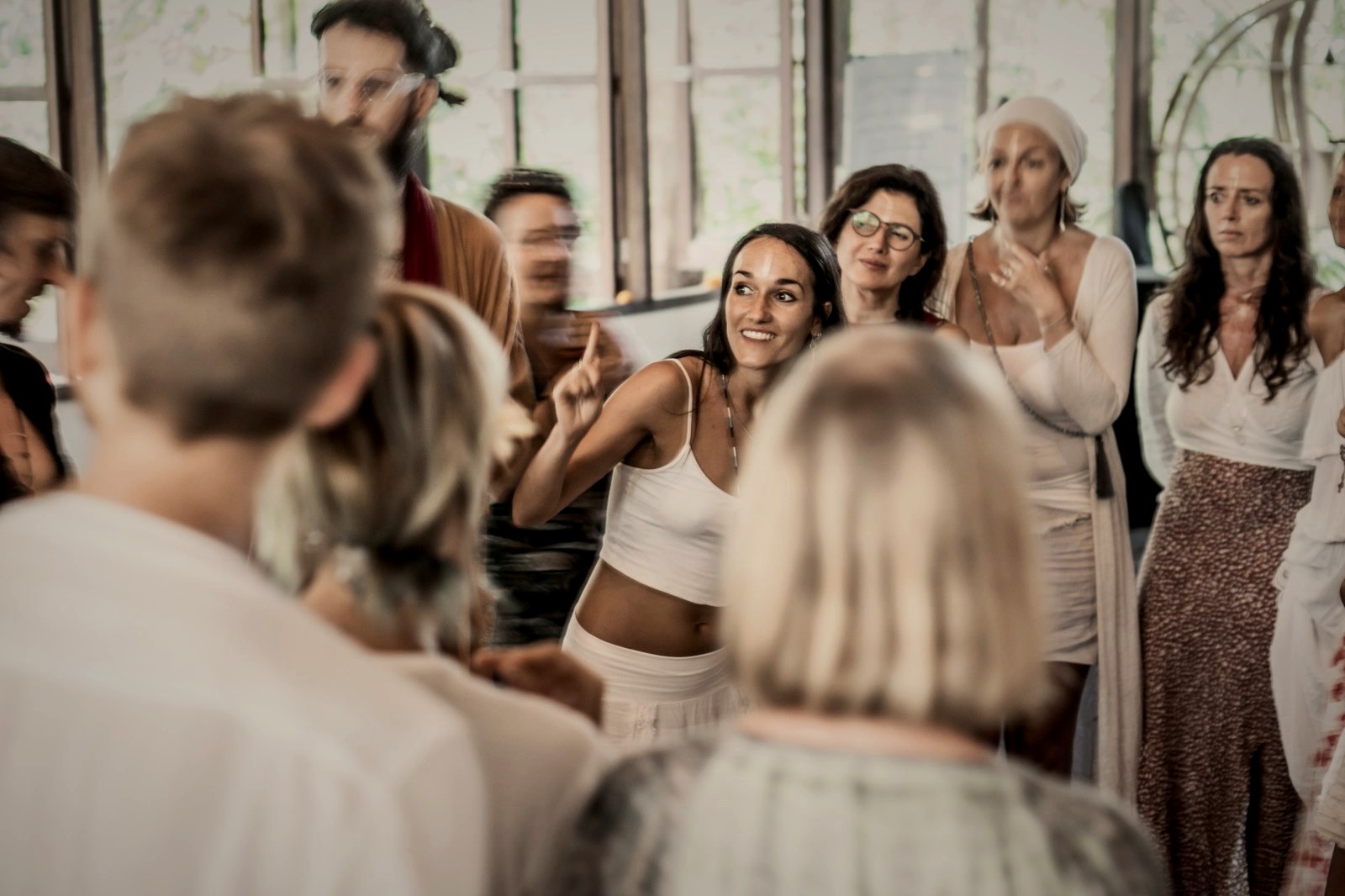Pao Pamaki leading a group workshop circle